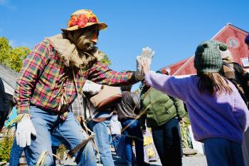 Allen Timmons (Mr. Scarecrow) at the Harvest Festival.